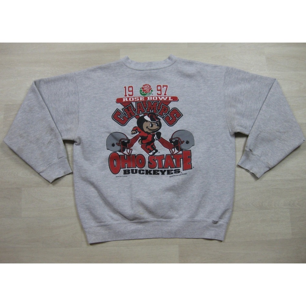 Vintage 90s Ohio State Buckeyes Crewneck Sweatshirt (L) 1997 Rose Bowl Tultex